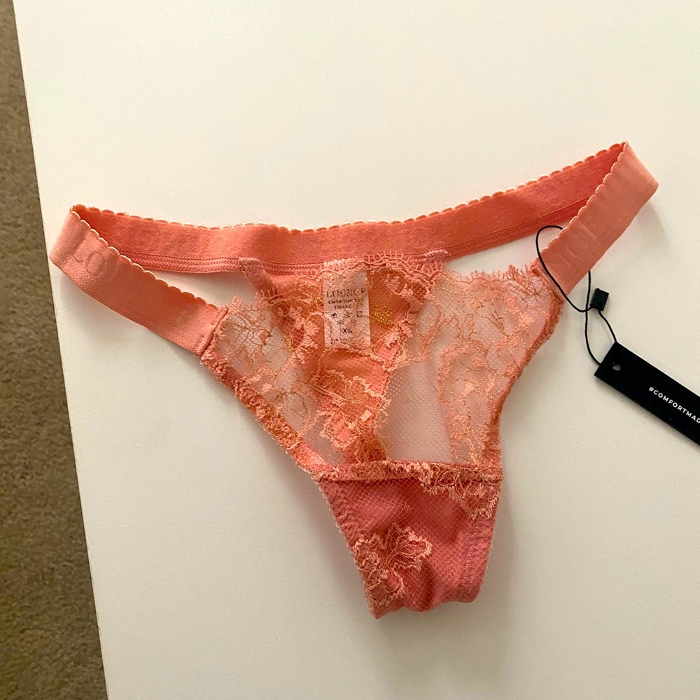 loungewear pink lacy thong never worn lingerie